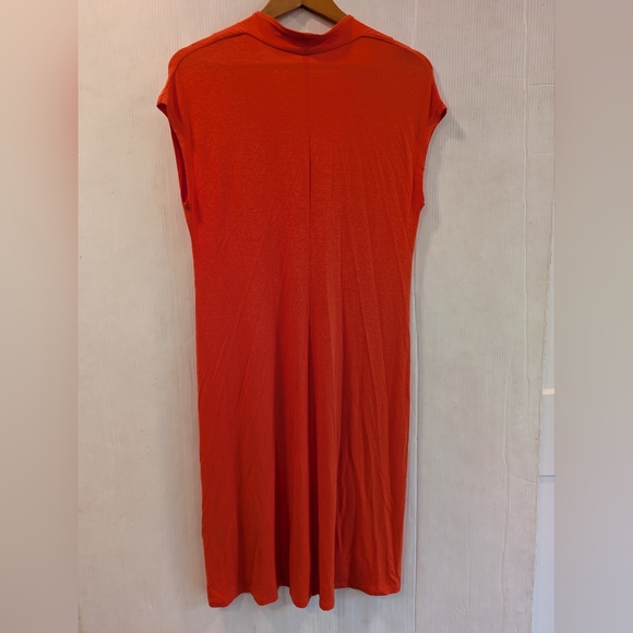 EILEEN FISHER Womens Lightweight Viscose Jersey Stretch Drape V-neck Dress - Picture 7 of 11